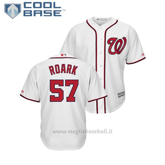 Maglia Baseball Uomo Washington Nationals Tanner Roark Cool Base Majestic 1ªBianco